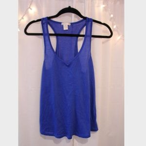 Blue workout tank top